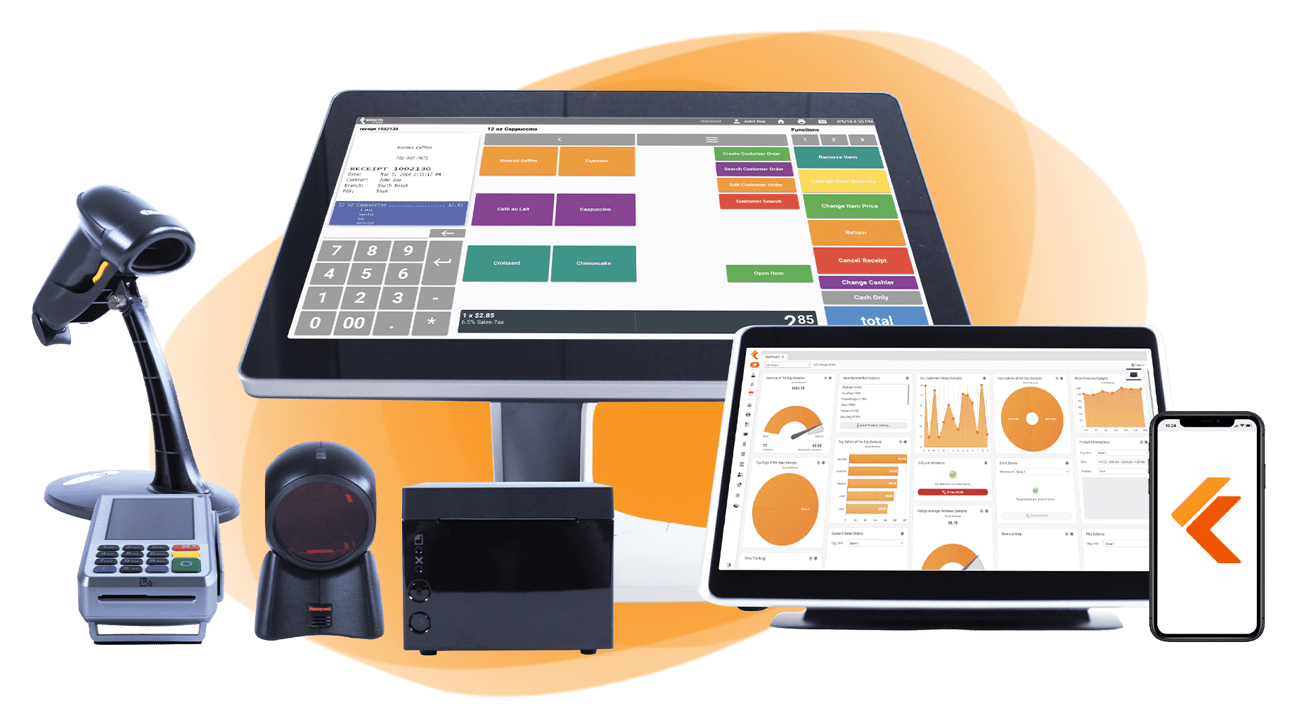 KORONA POS hardware running point of sale software